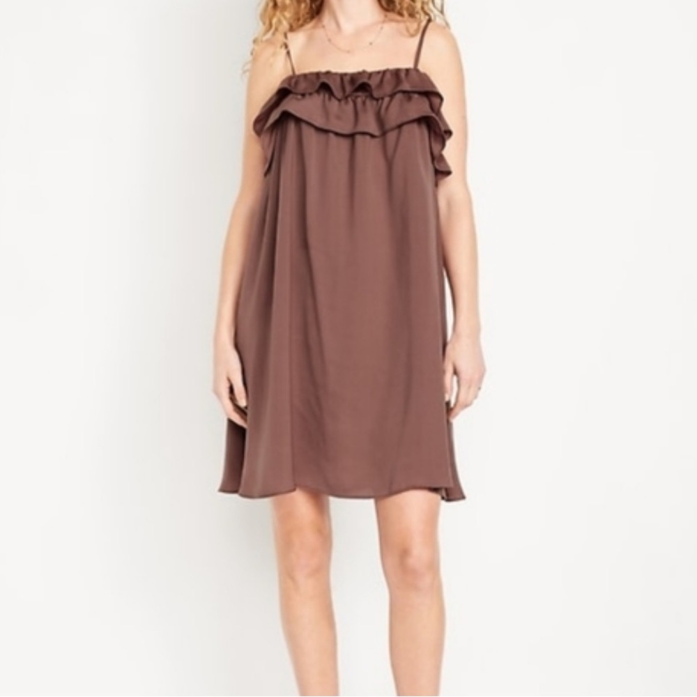 NWT- Old Navy - XXL. Ruffle Trim Satin Mini Dress